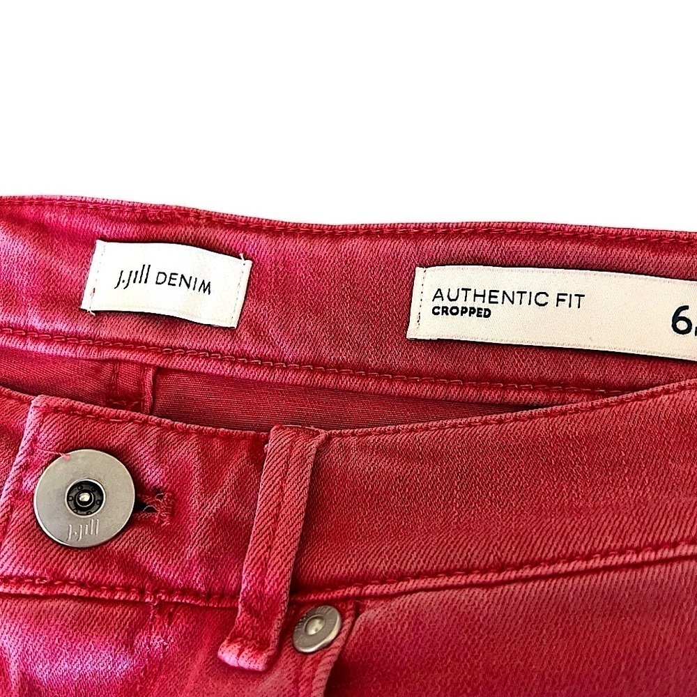 J Jill Cropped Dusty Red Cuffed Jeans - Picture 7 of 7